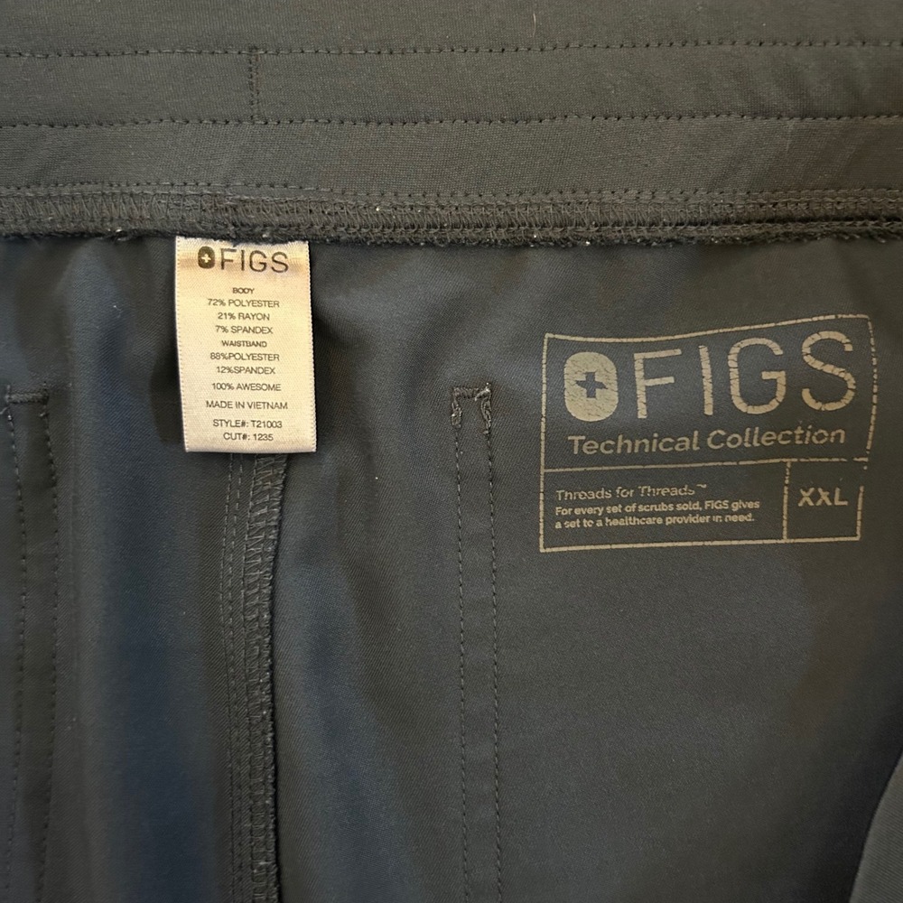 Figs High‎ Waisted Livingston Basic Scrub Pants Women's Size XXL Night Sky - Picture 3 of 5